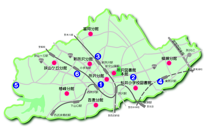 図書等取次場所（コンビニエンスストア等）の地図